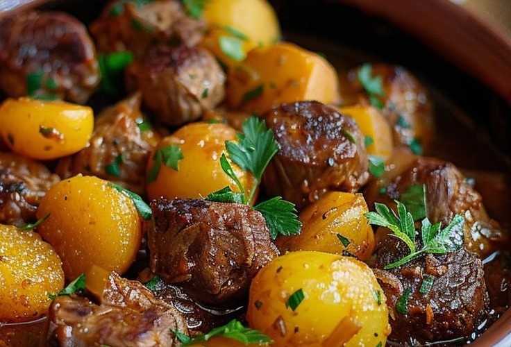 Tajine aux boulettes de viande et pommes de terre