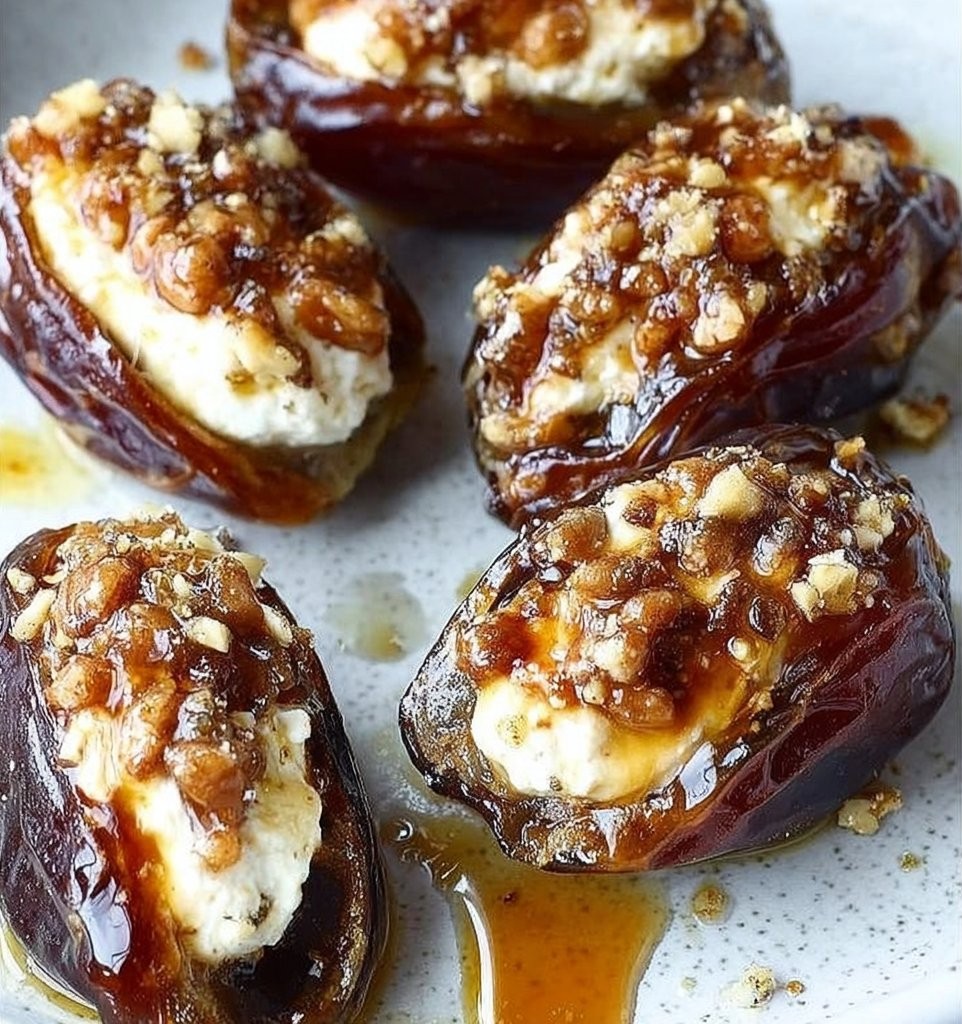 Mascarpone Stuffed Dates with Maple Drizzle