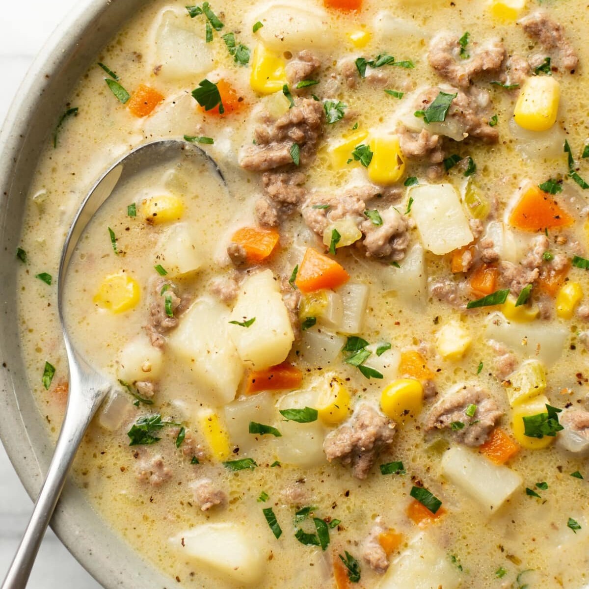 Creamy Hamburger Potato Soup