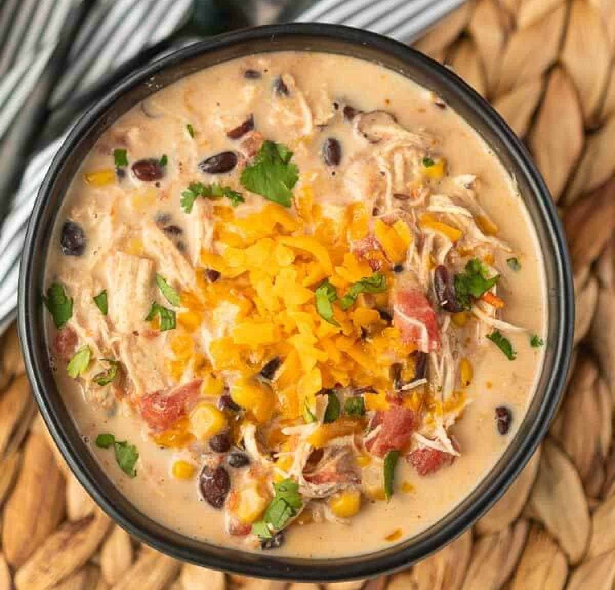 Crockpot Creamy Chicken Taco Soup