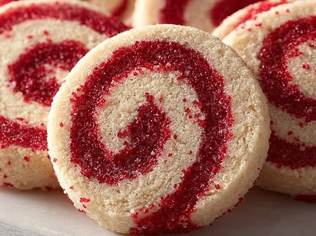 Candy Cane Swirl Pinwheel Cookies