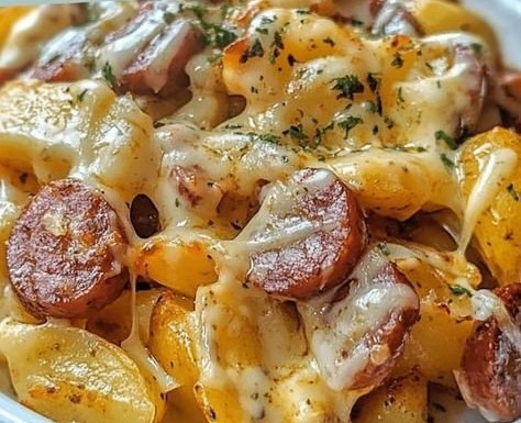 Cheesy Ranch Potatoes and Smoked Sausage