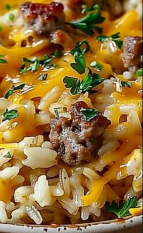 Cheesy Hamburger Rice Casserole