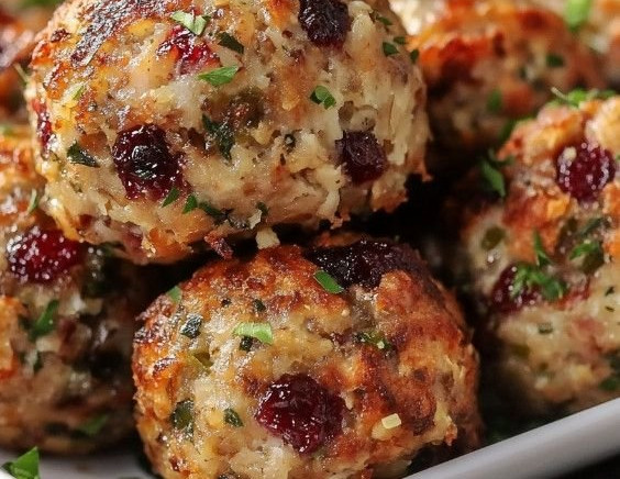 Cranberry Turkey Stuffing Balls