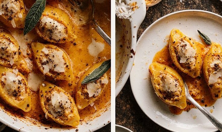 Pumpkin and Ricotta Stuffed Shells