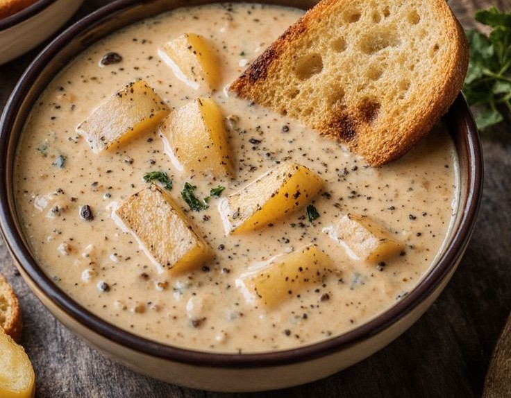 Cheddar Garlic Herb Potato Soup
