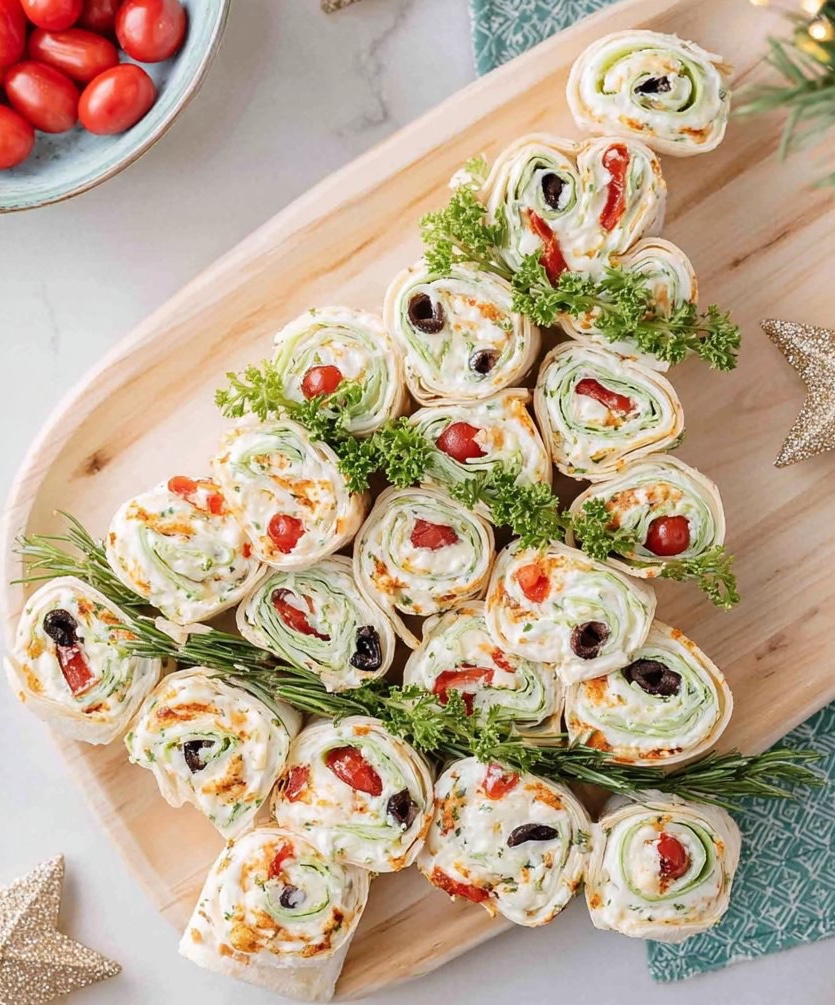 Pinwheel Christmas Tree Appetizer - Fantabulosity