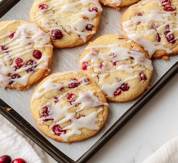 Chewy Christmas Cranberry Orange Cookies