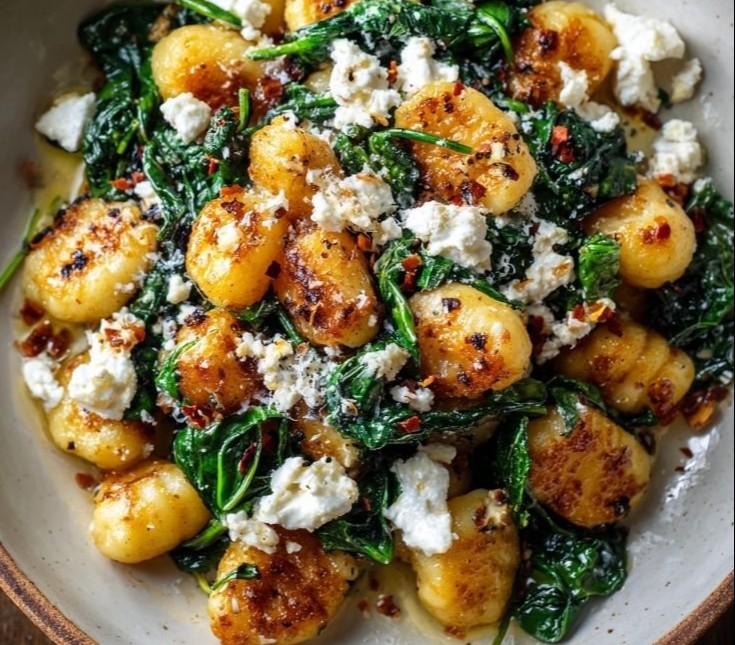 Creamy Gnocchi with Spinach and Feta