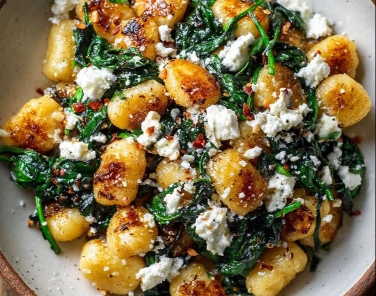 Creamy Gnocchi with Spinach and Feta