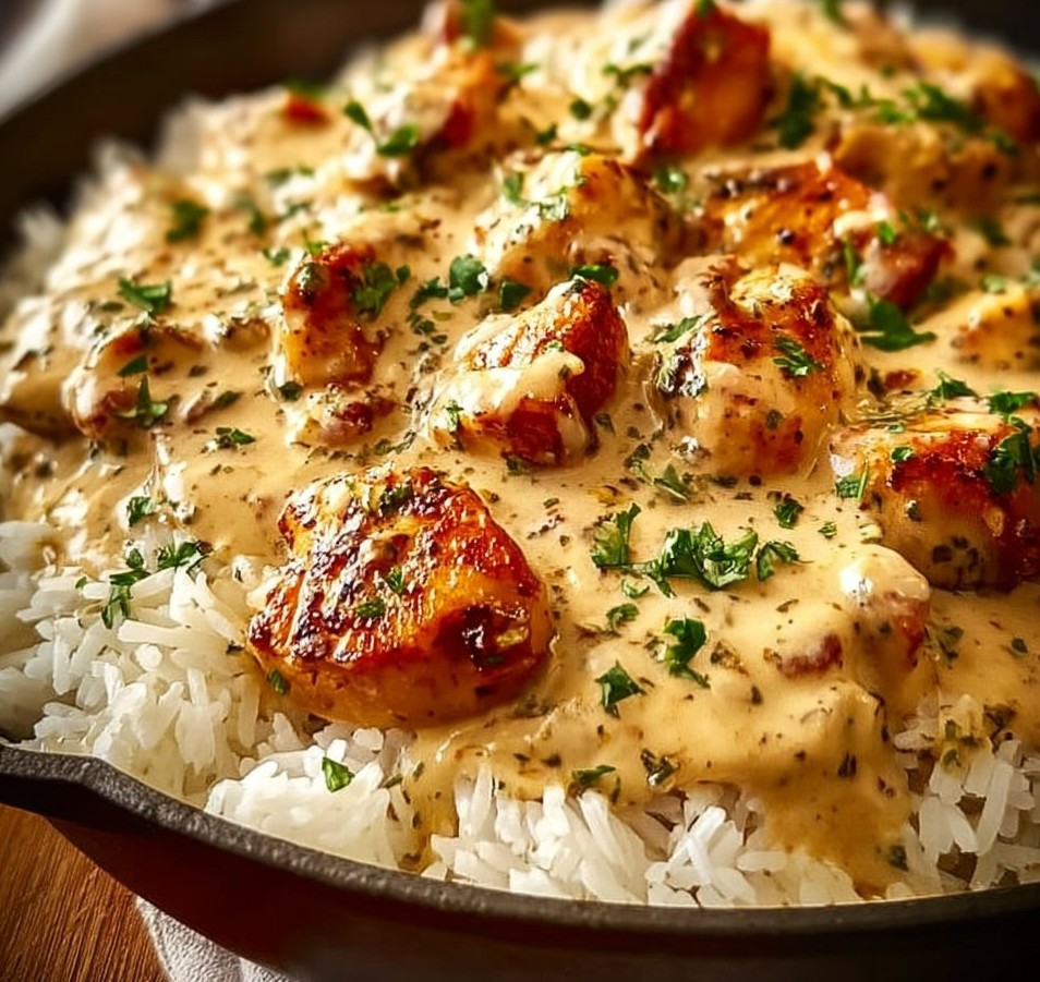 Creamy Smothered Chicken and Rice