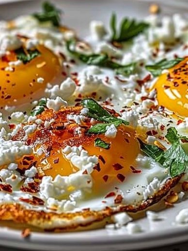 Crispy Feta Fried Eggs