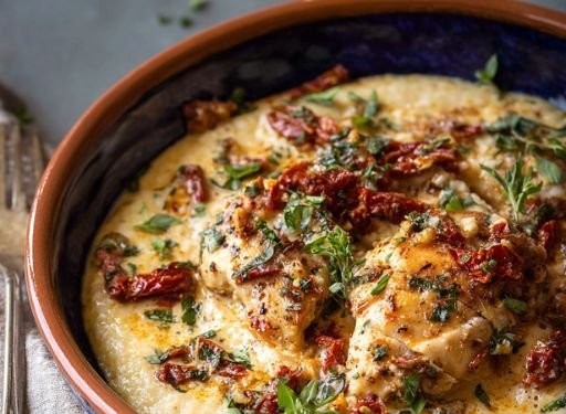 Crockpot Chicken with Sun-Dried Tomatoes