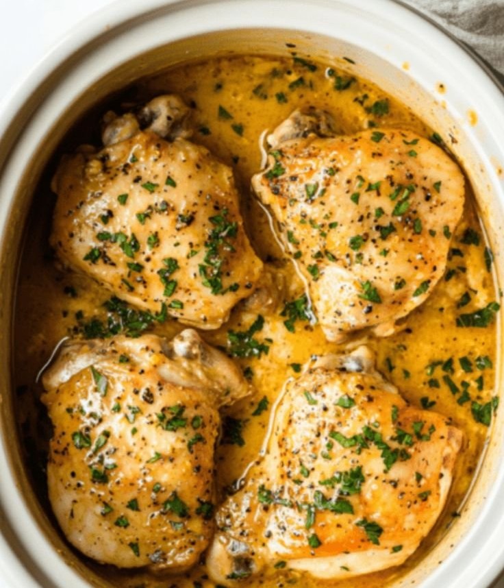 Crockpot Garlic Parmesan Chicken Thighs