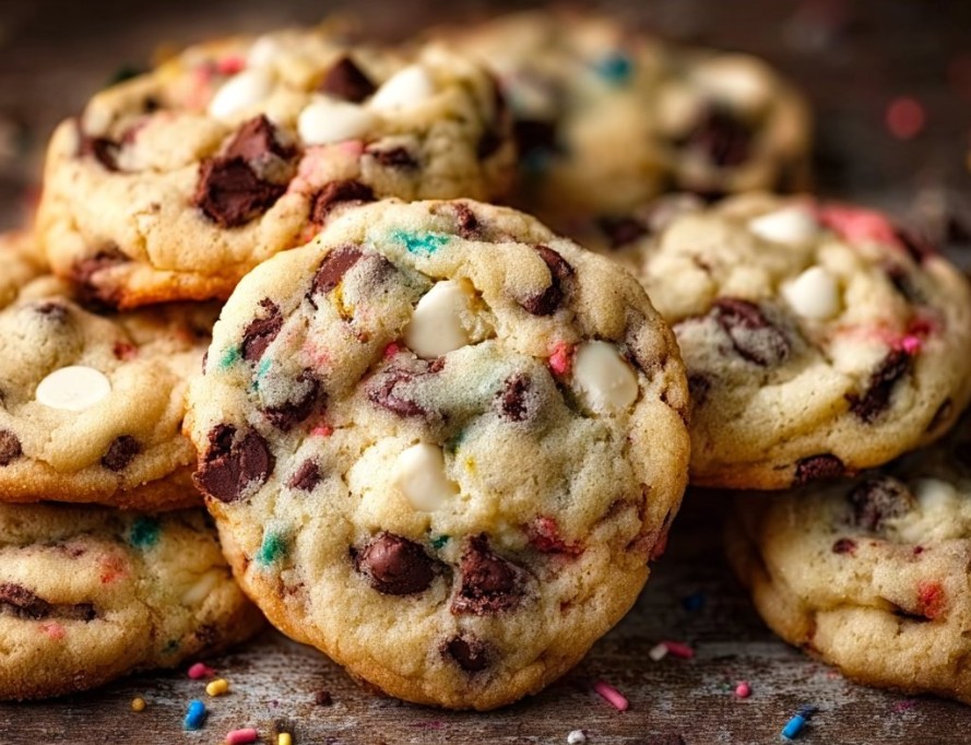 Cake Batter Chocolate Chip Cookies