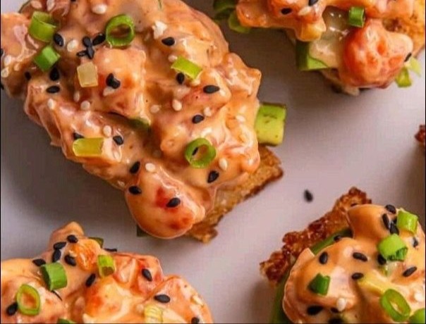 Crispy Rice Salmon Appetizer