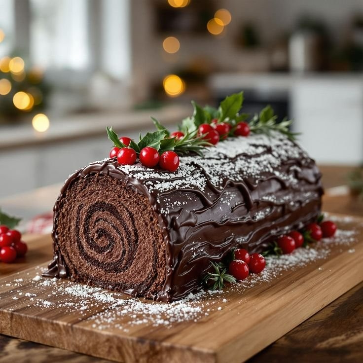 Chocolate Yule Log (Christmas Log)