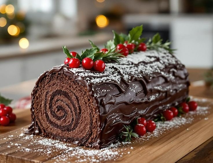Chocolate Yule Log (Christmas Log)