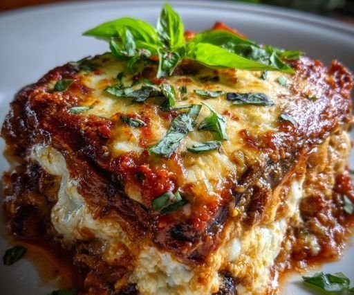 Keto-Friendly Creamy Ricotta and Roasted Eggplant Lasagna
