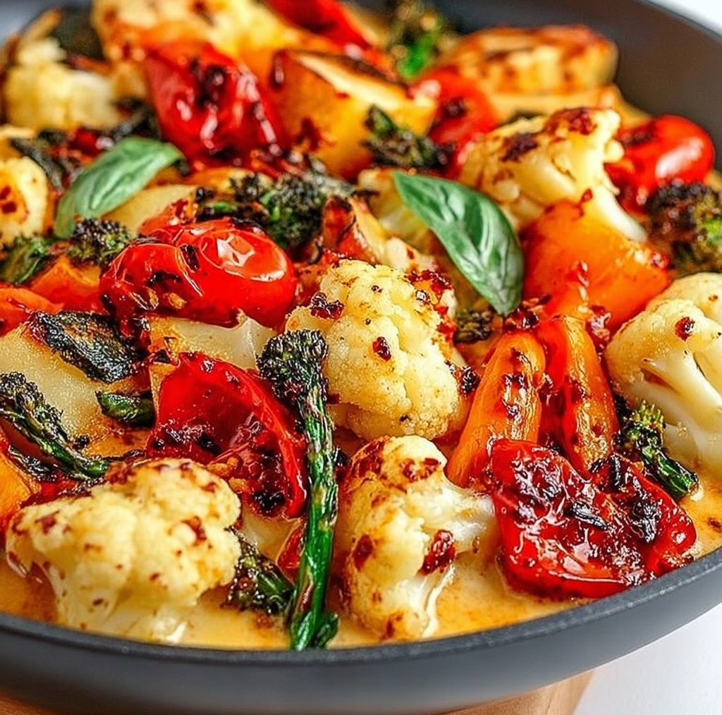 Cheesy Marry Me Roasted Vegetable Medley