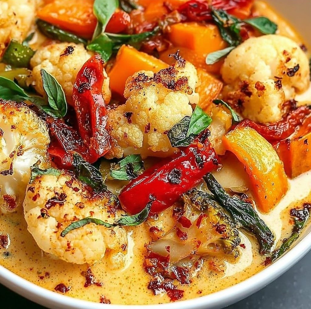 Cheesy Marry Me Roasted Vegetable Medley