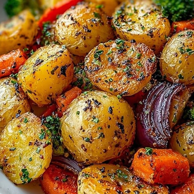 Garlic Herb Roasted Potatoes and Veggies