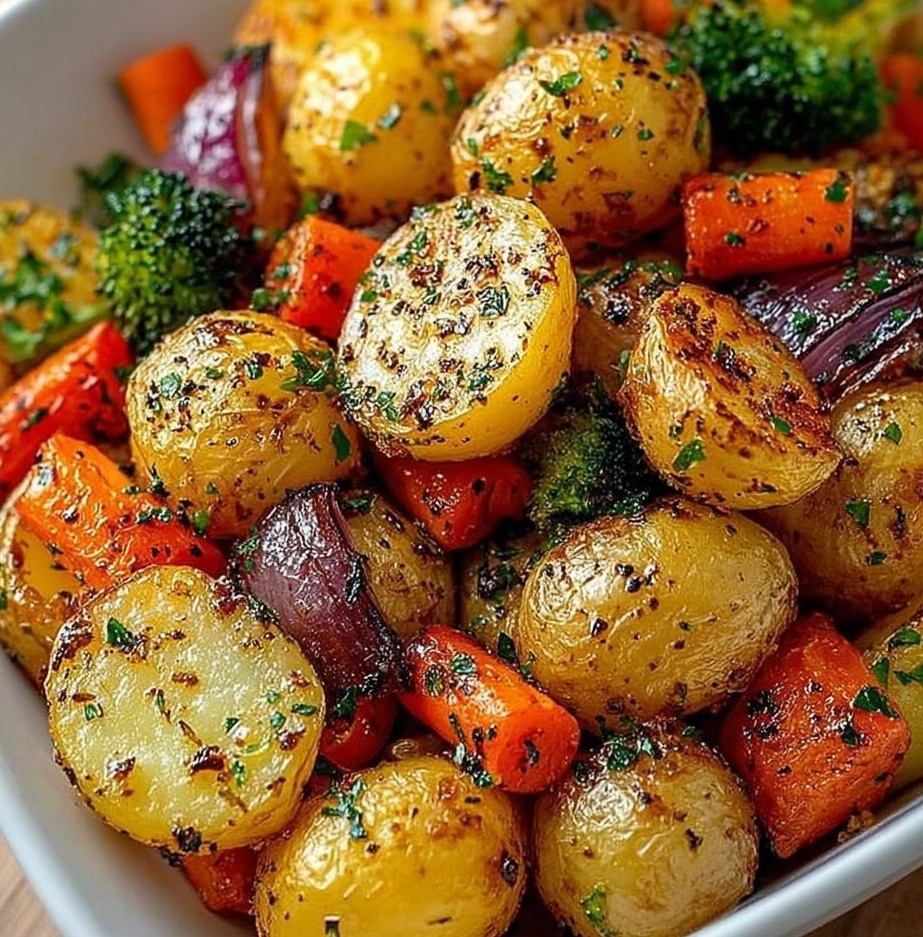 Garlic Herb Roasted Potatoes and Veggies