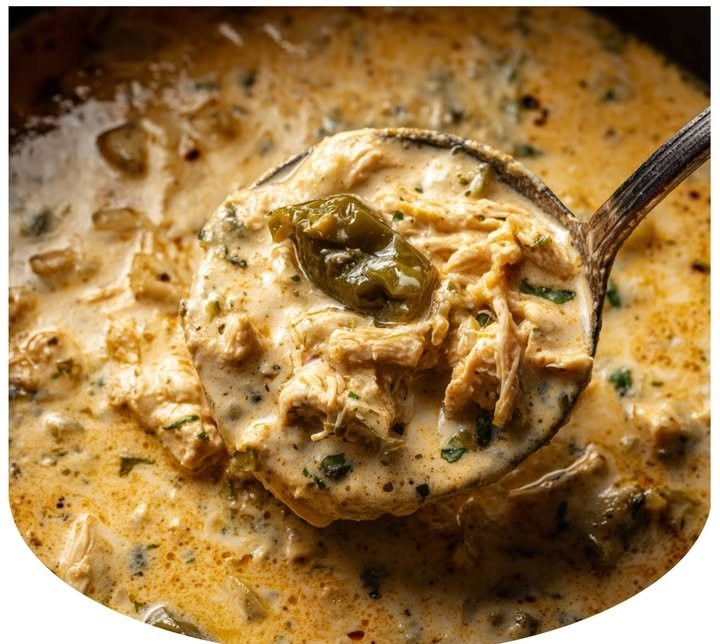 Creamy Poblano Chicken Stuffed Peppers Soup