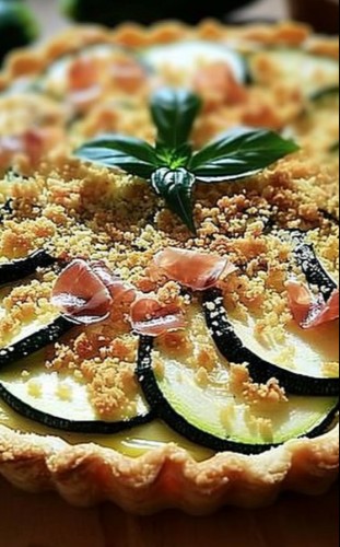 Tarte Crumble Courgettes, Comté et Jambon Cru Savoureuse