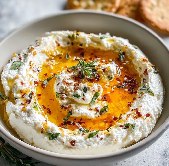 Delicious Ricotta Dip with Hot Honey