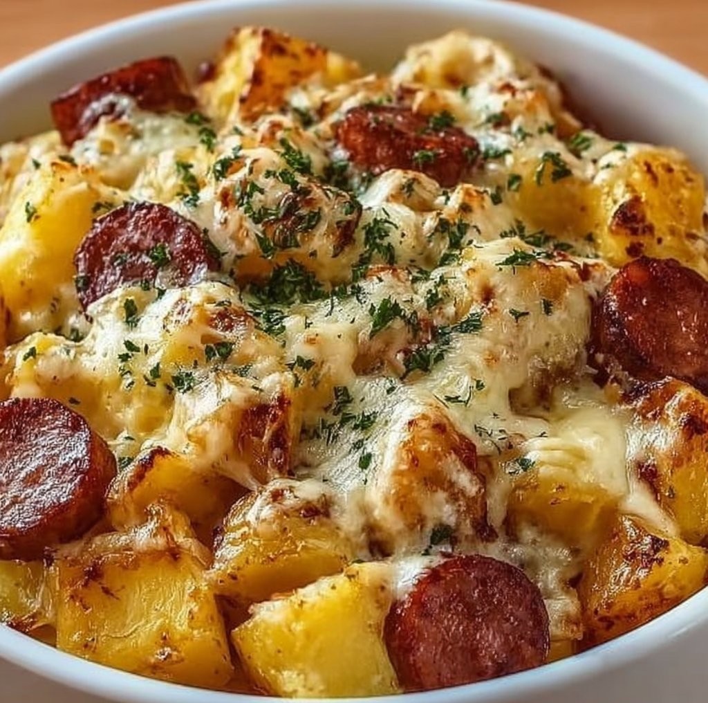 Cheesy Ranch Potatoes with Smoked Sausage