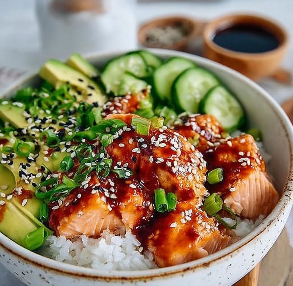 Honey Sriracha Salmon Bowls: A Sweet and Spicy Delight