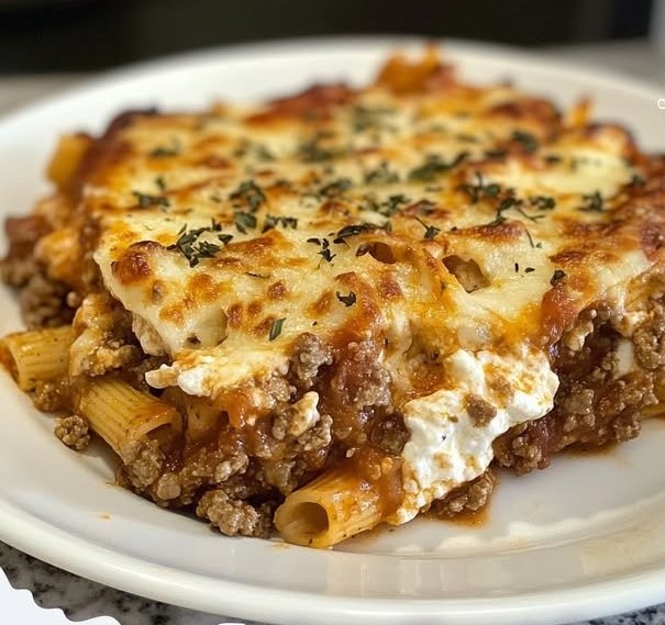Baked Ziti with Ground Beef and Ricotta