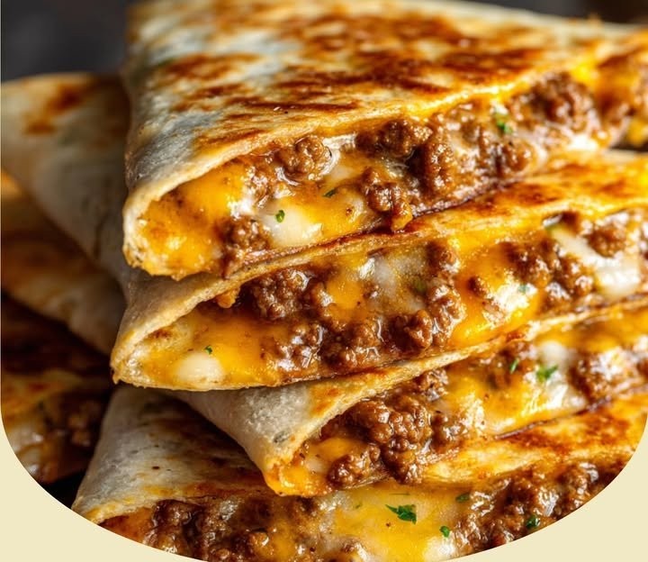 Ground Beef Cheesy Quesadillas