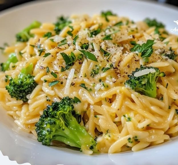 One Pot Broccoli Cheese Orzo
