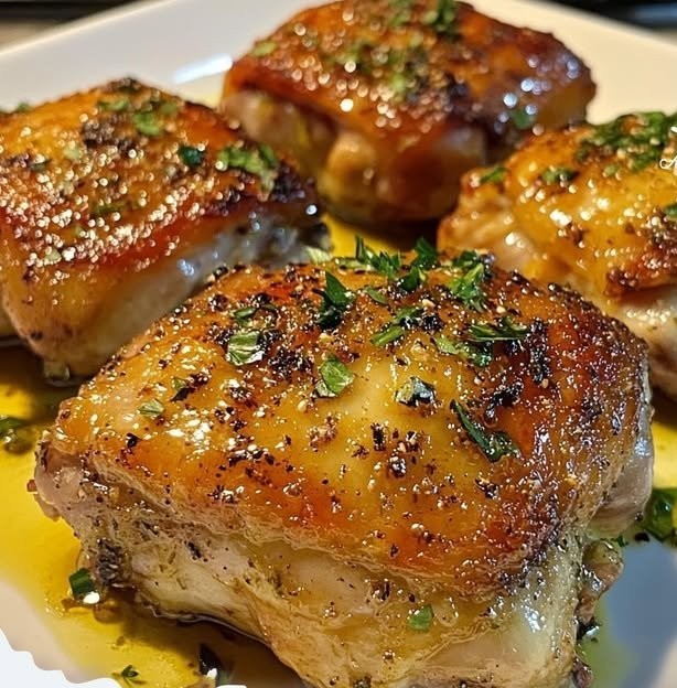 Crispy Baked Chicken Thighs with Herb Infusion