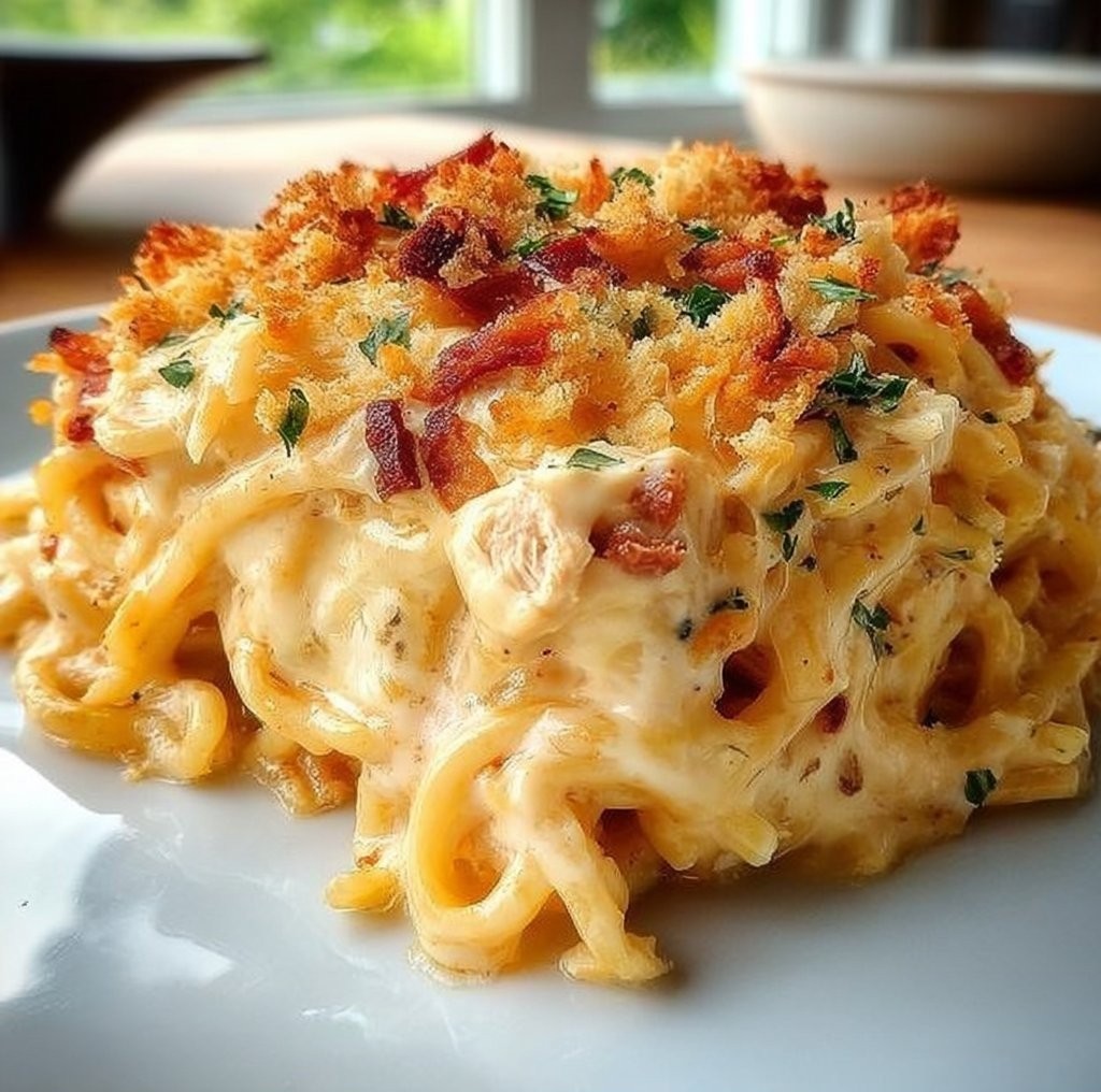 Spicy Southern Cheesy Chicken Spaghetti Casserole