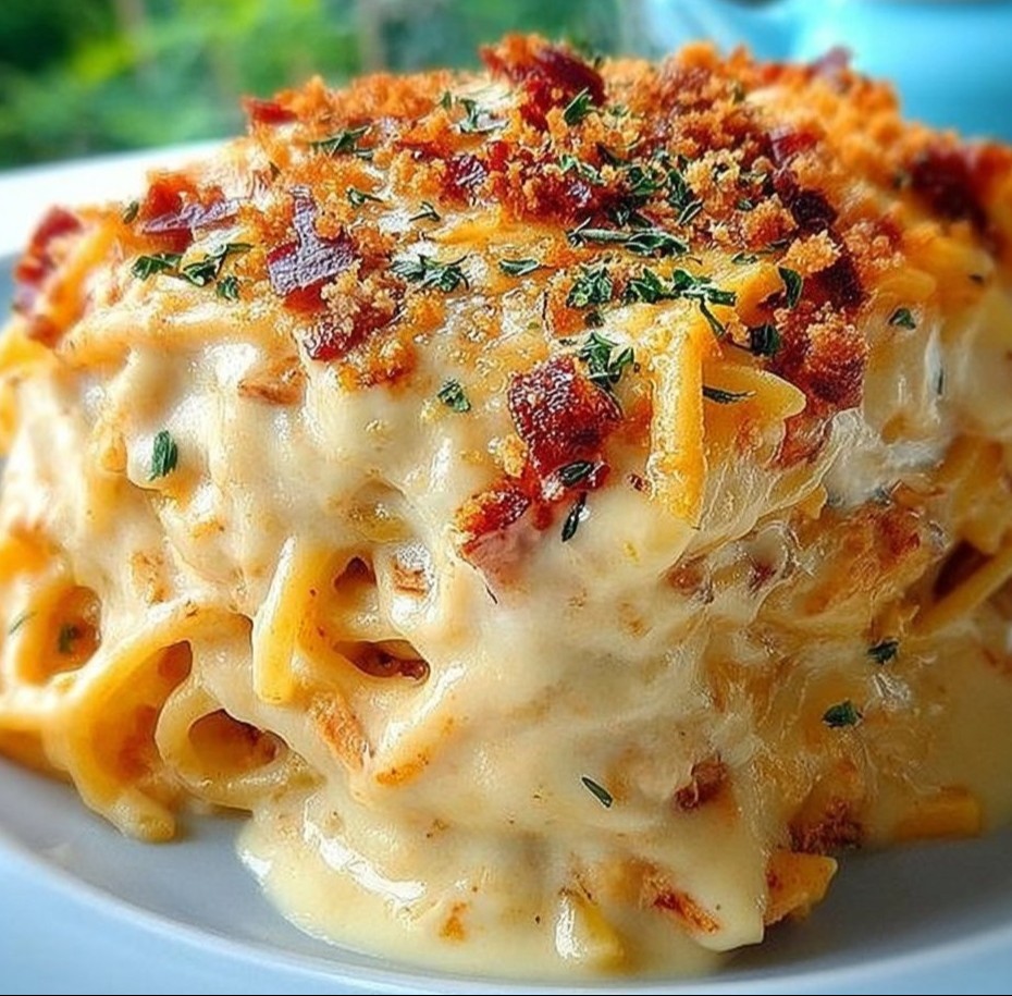 Spicy Southern Cheesy Chicken Spaghetti Casserole