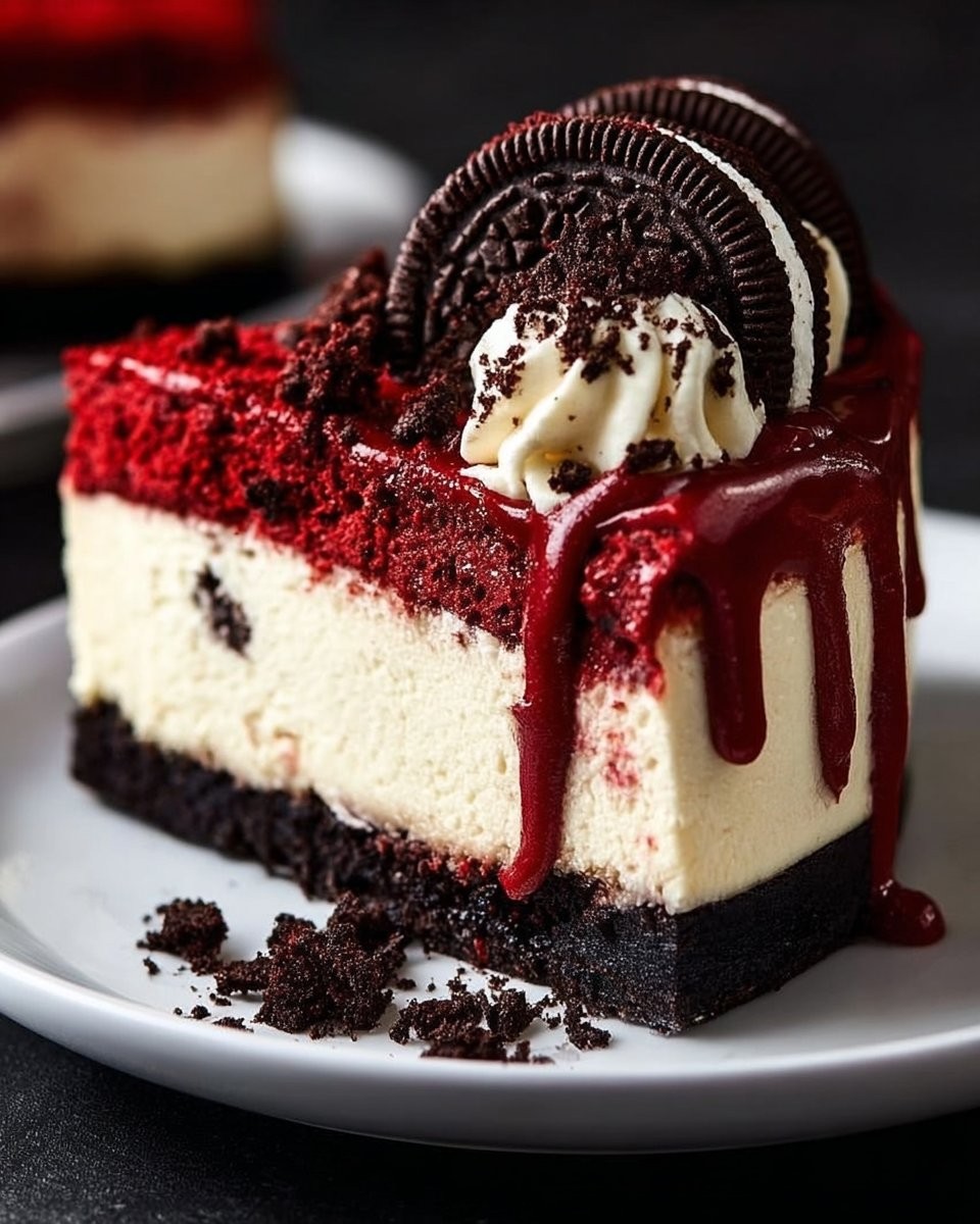 Red Velvet Oreo Cheesecake