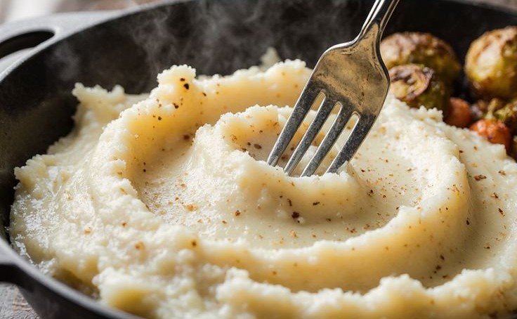 One-Pan Creamy Garlic Mashed Potatoes and Roasted Veggies