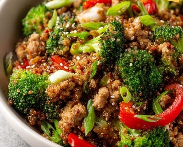 Ground Chicken and Broccoli Protein Bowls