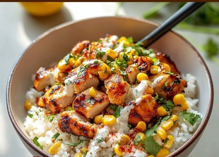 Street Corn Chicken Rice Bowl