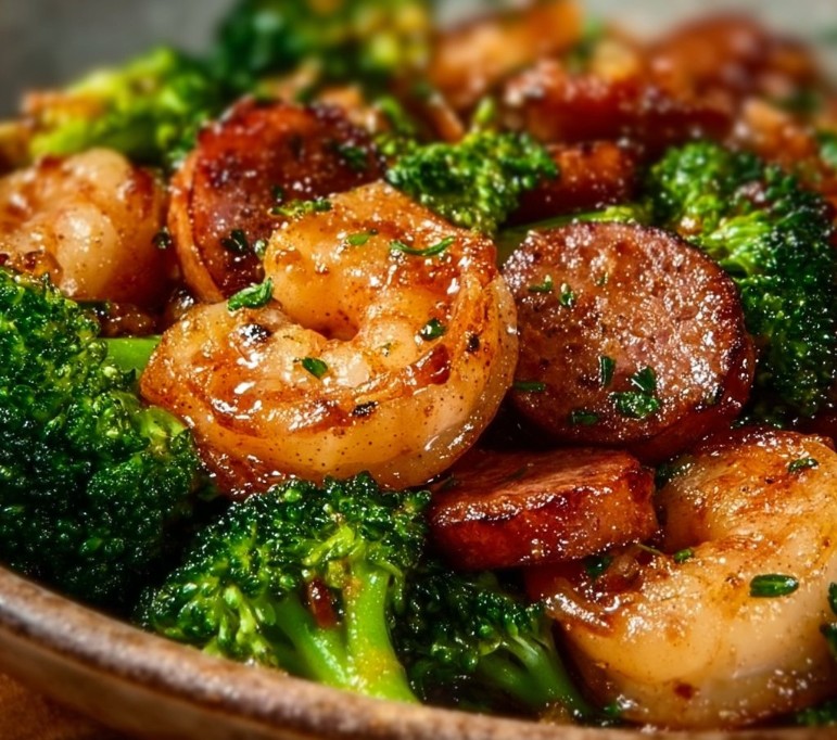 Honey Garlic Shrimp, Sausage & Broccoli - The Perfect Easy Dinner