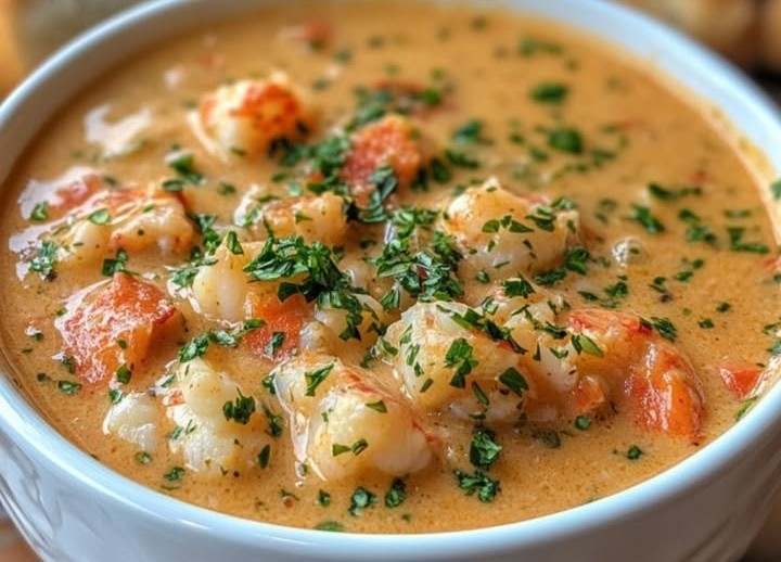 Seafood Bisque with Crab, Shrimp, and Lobster