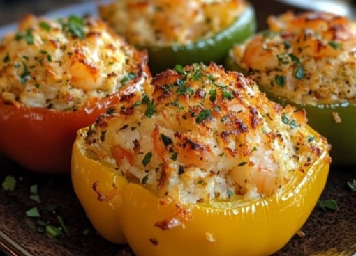 Crab and Shrimp Stuffed Bell Peppers