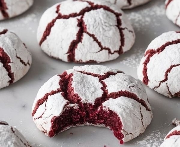 Red Velvet Crinkle Cookies