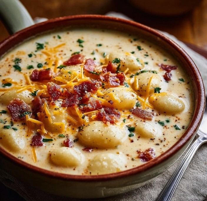 Bacon Cheddar Gnocchi Soup