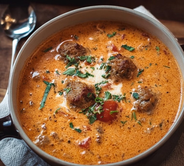 Sausage & Tomato Cream Cheese Soup