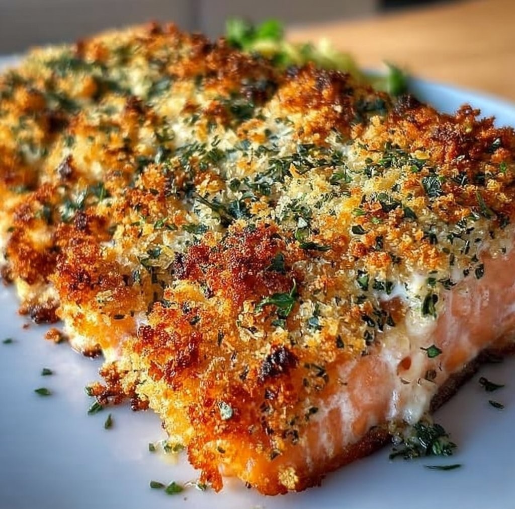 Crispy Parmesan Salmon Bake