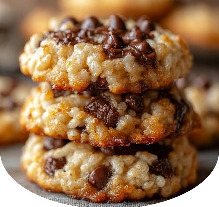 Rice Krispie Chocolate Chip Cookies with Soft Chew